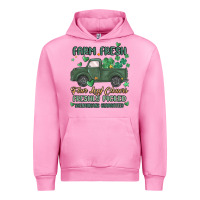 Fuchsia Pink farm fresh four leaf clovers Urban Hoodie - MaliasSmallBusiness