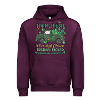 Mauve Wine farm fresh four leaf clovers Urban Hoodie - MaliasSmallBusiness