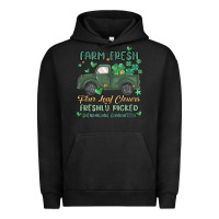 Pigment Black farm fresh four leaf clovers Urban Hoodie - MaliasSmallBusiness