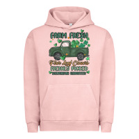 Pigment Salmon farm fresh four leaf clovers Urban Hoodie - MaliasSmallBusiness