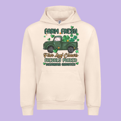 Farm Fresh Four Leaf Clovers Urban Hoodie Designed By Maliassmallbusiness