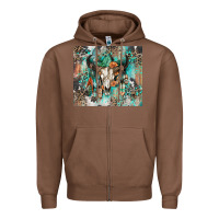 Chestnut cowhide bull skull Zipper Hoodie - Zillion Design Studio