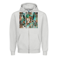 Dove Grey cowhide bull skull Zipper Hoodie - Zillion Design Studio