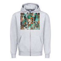 Heather Grey cowhide bull skull Zipper Hoodie - Zillion Design Studio