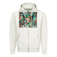 Oatmeal Heather cowhide bull skull Zipper Hoodie - Zillion Design Studio