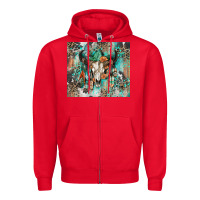 Red cowhide bull skull Zipper Hoodie - Zillion Design Studio