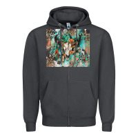 Smoke cowhide bull skull Zipper Hoodie - Zillion Design Studio