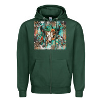 Sports Green cowhide bull skull Zipper Hoodie - Zillion Design Studio