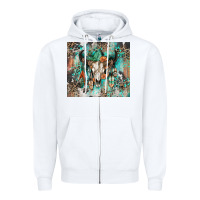 White cowhide bull skull Zipper Hoodie - Zillion Design Studio