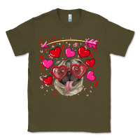 Army Green Valentine's day  pug Classic Tee - RanaPortraitStore
