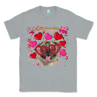 Heather Grey Valentine's day  pug Classic Tee - RanaPortraitStore