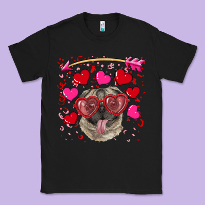 Classic Tee Valentine's day  pug