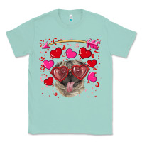 Seafoam Valentine's day  pug Classic Tee - RanaPortraitStore
