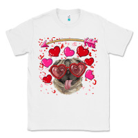 White Valentine's day  pug Classic Tee - RanaPortraitStore