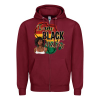 Burgundy i am black history Zipper Hoodie - texasbilliewilder