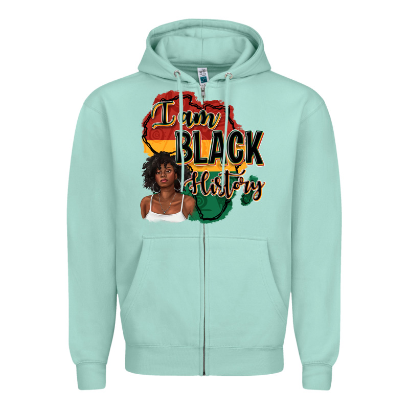 I Am Black History Zipper Hoodie by texasbilliewilder | Teevron