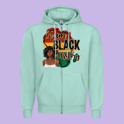 Zipper Hoodie i am black history