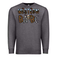 Charcoal Heather western babe Premium Sweatshirt - CowhideDigitalArt