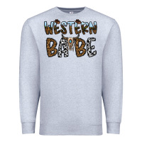 Heather Grey western babe Premium Sweatshirt - CowhideDigitalArt
