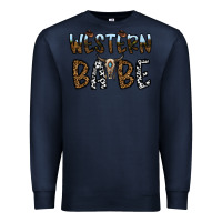 Navy western babe Premium Sweatshirt - CowhideDigitalArt