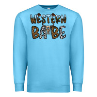 Ocean Blue western babe Premium Sweatshirt - CowhideDigitalArt