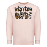 Pale Pink western babe Premium Sweatshirt - CowhideDigitalArt