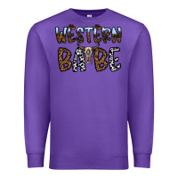 Purple western babe Premium Sweatshirt - CowhideDigitalArt