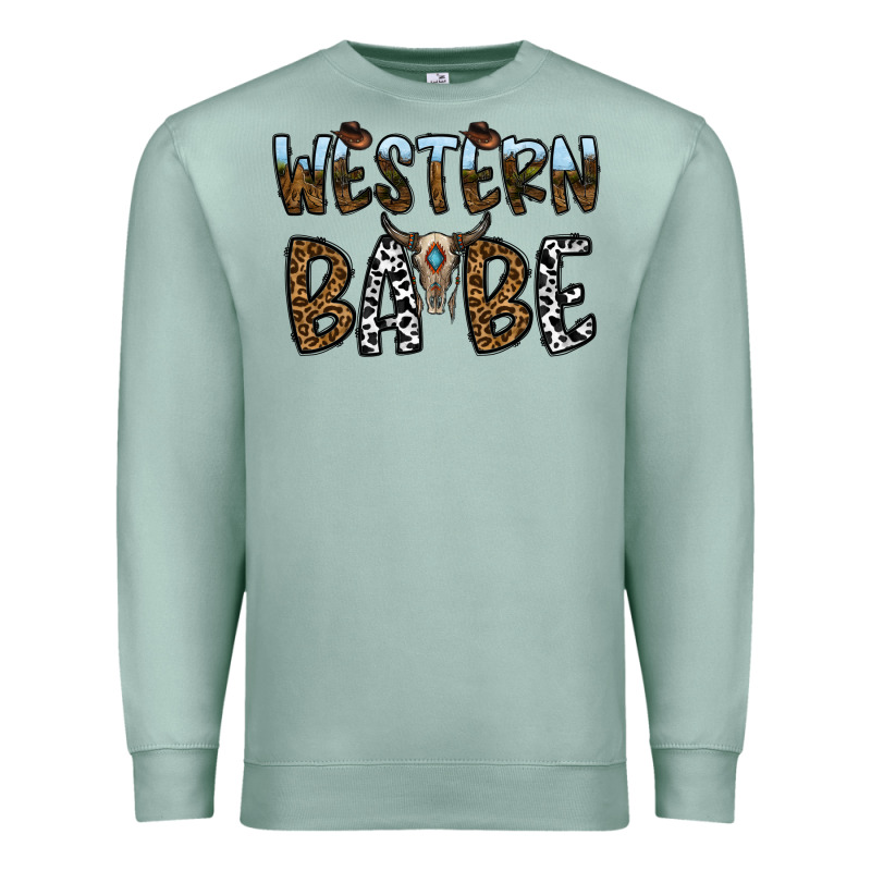 Western Babe Premium Sweatshirt by CowhideDigitalArt | Teevron