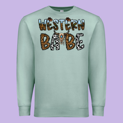Western Babe Premium Sweatshirt Designed By Cowhidedigitalart