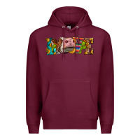 Burgundy Western Love Simmental Cow Premium Hoodie - LillyAllenDesigns
