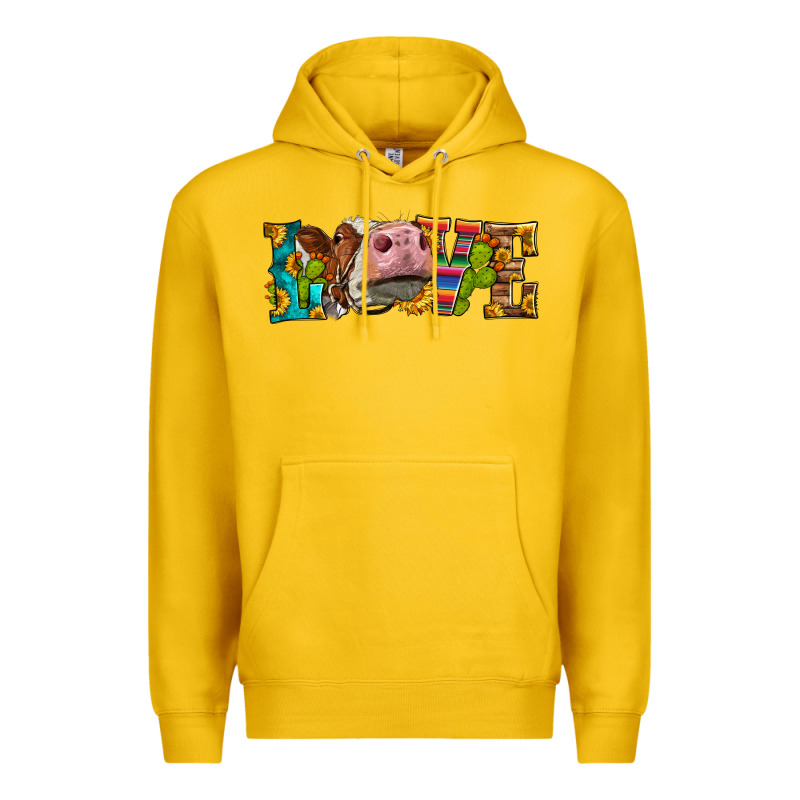 Western Love Simmental Cow Premium Hoodie by LillyAllenDesigns | Teevron