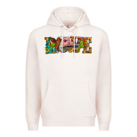 Pale Pink Western Love Simmental Cow Premium Hoodie - LillyAllenDesigns