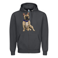 Smoke French bulldog with royal blue Zipper Hoodie - RanaPortraitStore