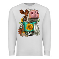Dove Grey Simmental Cow Coffee Cup Premium Sweatshirt - FaDigitalArtStudio