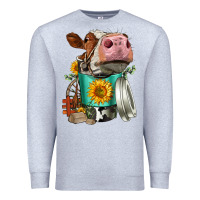 Heather Grey Simmental Cow Coffee Cup Premium Sweatshirt - FaDigitalArtStudio