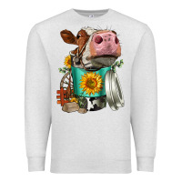 Oatmeal Heather Simmental Cow Coffee Cup Premium Sweatshirt - FaDigitalArtStudio