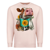 Pale Pink Simmental Cow Coffee Cup Premium Sweatshirt - FaDigitalArtStudio