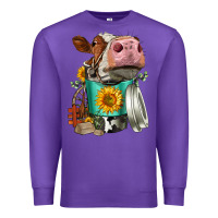 Purple Simmental Cow Coffee Cup Premium Sweatshirt - FaDigitalArtStudio