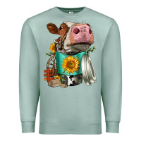 Seafoam Simmental Cow Coffee Cup Premium Sweatshirt - FaDigitalArtStudio