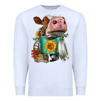 White Simmental Cow Coffee Cup Premium Sweatshirt - FaDigitalArtStudio