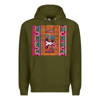 Army Green love baby calf valentine's day Premium Hoodie - Jasminsmagicworld