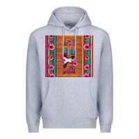 Heather Grey love baby calf valentine's day Premium Hoodie - Jasminsmagicworld