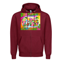 Burgundy summer coffee cups Zipper Hoodie - Zillion Design Studio