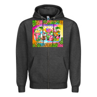 Charcoal Heather summer coffee cups Zipper Hoodie - Zillion Design Studio