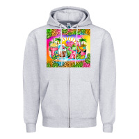 Heather Grey summer coffee cups Zipper Hoodie - Zillion Design Studio