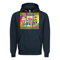 Navy summer coffee cups Zipper Hoodie - Zillion Design Studio