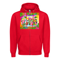 Red summer coffee cups Zipper Hoodie - Zillion Design Studio