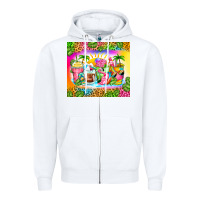 White summer coffee cups Zipper Hoodie - Zillion Design Studio
