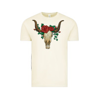 Vintage Arctic bull skull with roses Vintage Tee - Artiststas