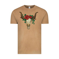 Vintage Camel bull skull with roses Vintage Tee - Artiststas